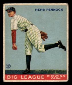 1933 Goudey Baseball Card Herb Pennock #138