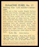 1934-36 National Chicle Diamond Stars Frankie Frisch #17