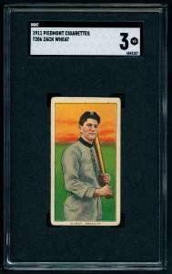 1909-11 T206 Zack Wheat Dodgers SGC 3 Card