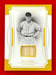 Max Carey 2017 National Treasures Gold Bat Relic