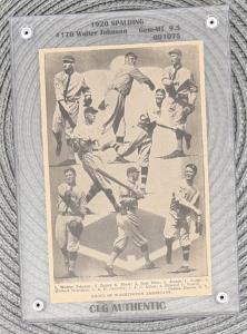 1920 Spalding Pages #170 Walter Johnson & Friends