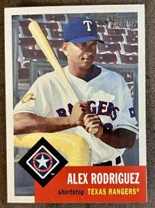 2002 Topps Heritage #53 Alex Rodriguez SP Card