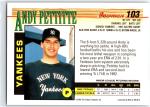 1993 Bowman Andy Pettitte Baseball Card #103