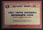 2026 Topps Series 1 Anthony Volpe Autograph Green /99