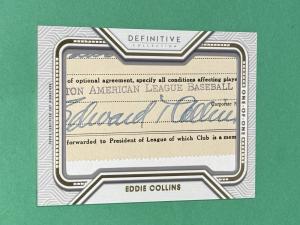 Eddie Collins 2022 Topps Definitive Cut Auto