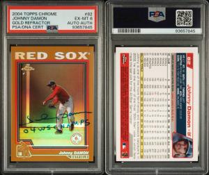 2004 Topps Chrome Johnny Damon Auto Gold Refractor