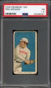 1910 T206 Tris Speaker Rookie Card Boston Red Sox