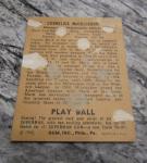 1940 Playball Connie Mack Card - Superman Back