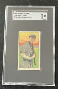 1909-11 T206 Johnny Evers Cubs Card SGC 1