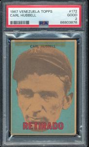 1967 Topps Venezuelan Carl Hubbell #172 Card