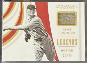2019 Panini Immaculate Herb Pennock Relic 20/49
