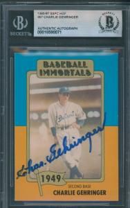 1980-87 SSPC HOF Charlie Gehringer Autographed Card
