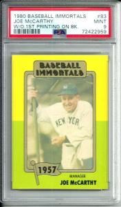 1980 Baseball Immortals Joe McCarthy PSA 9 HOF