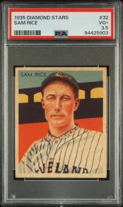 1935 Diamond Stars Sam Rice #32 PSA 3.5 Card