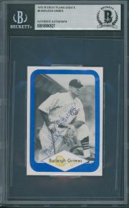 1975-76 Great Plains Greats #6 Burleigh Grimes Autographed