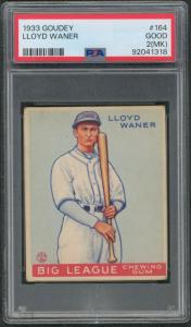 1933 Goudey Lloyd Waner Pittsburgh Pirates Card