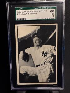 1953 Bowman Casey Stengel Yankees Card SGC 5
