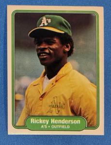 1982 Fleer Rickey Henderson Baseball Card #92
