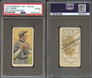 T206 Joe Tinker Cubs Card - PSA 2