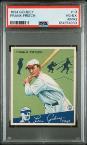 1934 Goudey Frank Frisch St. Louis Cardinals Card