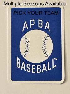 APBA Baseball Seasons 2017-2021 Team Selection