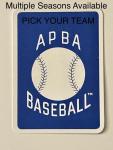 APBA Baseball Seasons 2017-2021 Team Selection