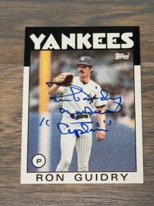 Ron Guidry Yankees 1986 Topps Signed Card