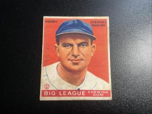 1933 Goudey Heinie Manush #187 Baseball Card
