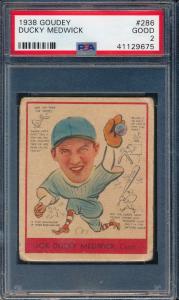 1938 Goudey Ducky Medwick PSA 2 Card
