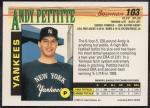 1993 Bowman Andy Pettitte Rookie Card #103