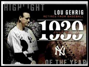 2015 Topps Lou Gehrig Highlight Card #H-37