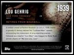 2015 Topps Lou Gehrig Highlight Card #H-37
