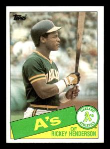 1985 Topps Rickey Henderson #115 Card