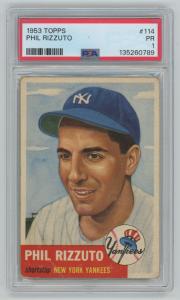 Phil Rizzuto 1953 Topps PSA 1 Yankees Card