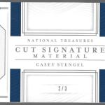 Casey Stengel 2019 Panini National Treasures Booklet 3/3