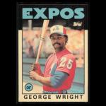 George Wright 1986 Topps Tiffany Baseball Card