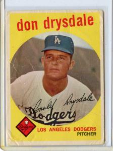 1959 Topps Don Drysdale Dodgers Card #387