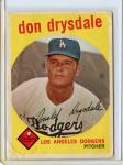 1959 Topps Don Drysdale Dodgers Card #387