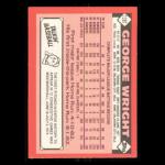 George Wright 1986 Topps Tiffany Baseball Card