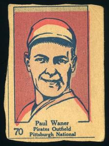 1928 W513 Paul Waner Baseball Strip Card