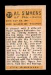 1963 Bazooka Al Simmons #22 Sports Card