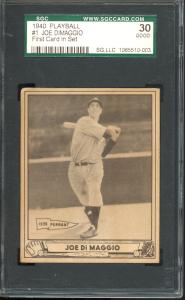 1940 Play Ball Joe DiMaggio Baseball Card SGC 2