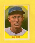 1960 Fleer Sam Rice #70 Baseball Card