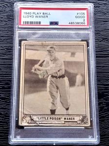 1940 Play Ball Lloyd Waner Baseball Card #105