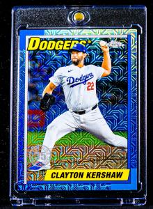 Clayton Kershaw Rare Blue Mojo Refractor Card