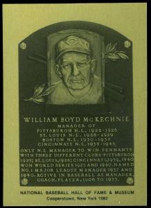 Bill McKechnie 1981-89 Hall of Fame Card