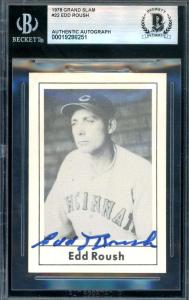 Edd Roush 1978 Grand Slam Signed Card