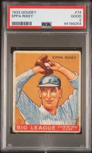 1933 Goudey Eppa Rixey HOF Card