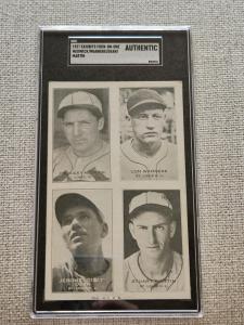 1937 Exhibits Dizzy Dean, Medwick, Warneke SGC