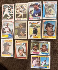 Reggie Jackson 35 Card Lot 1974-1990s